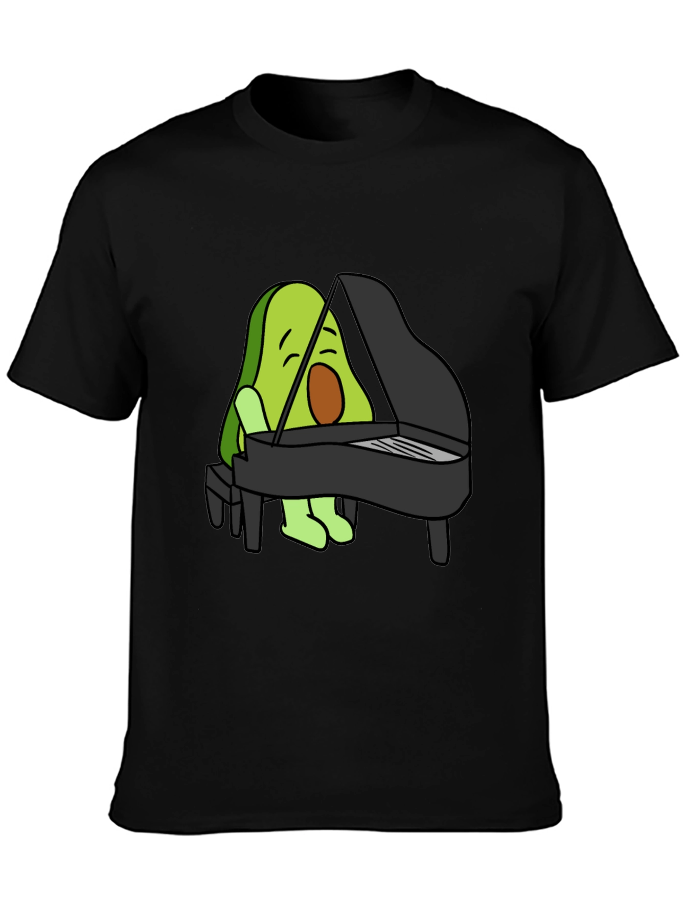 Avocado Playing Piano Graphic T-Shirt