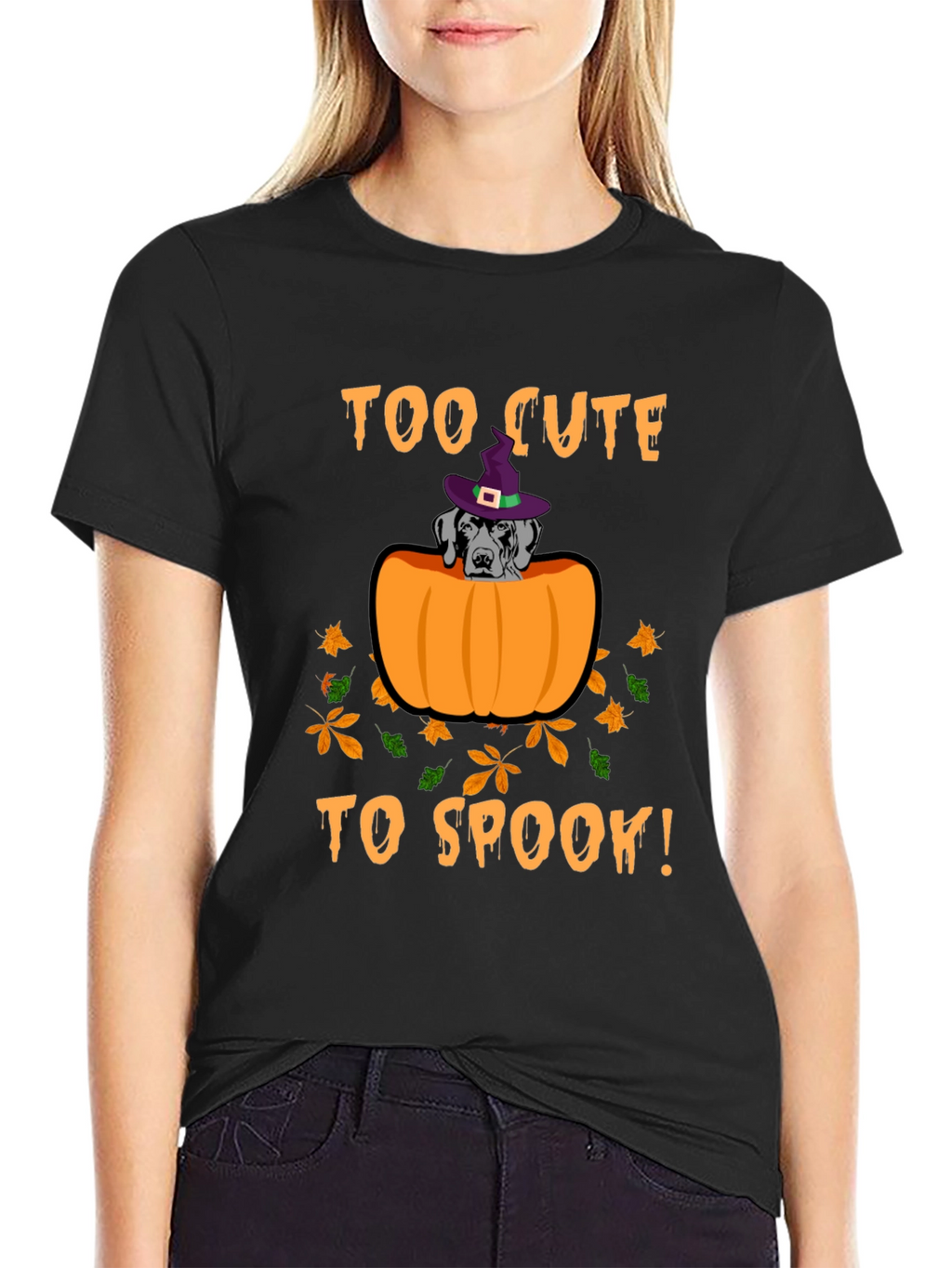 Too Cute To Spook Halloween Dog T-Shirt