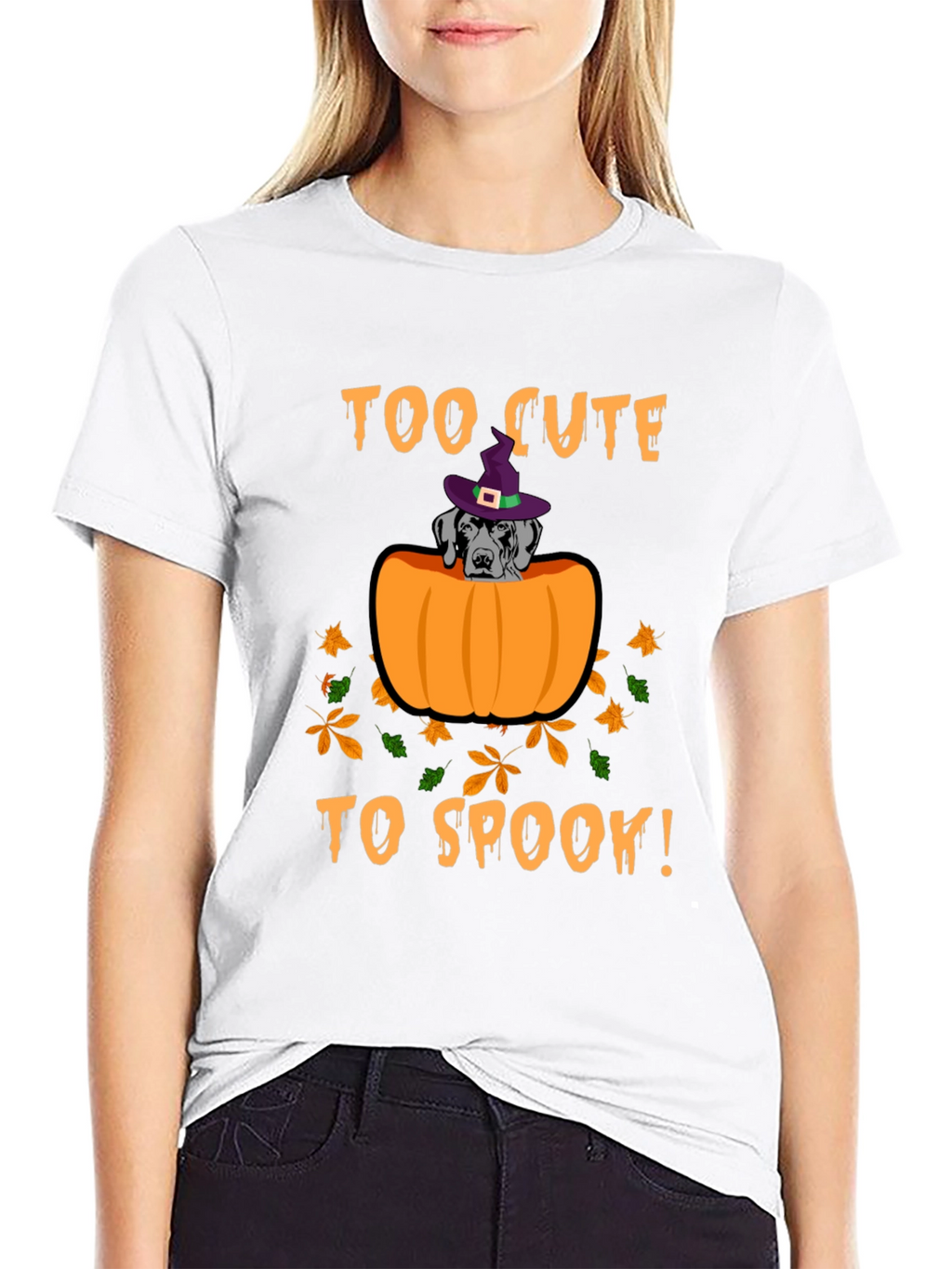 Too Cute To Spook Halloween Dog T-Shirt
