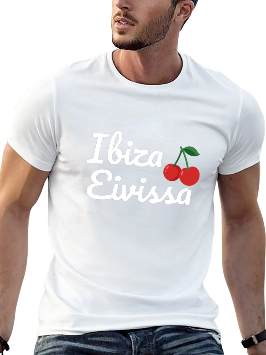 Ibiza Eivissa T-Shirt Cherry Logo Black Tee