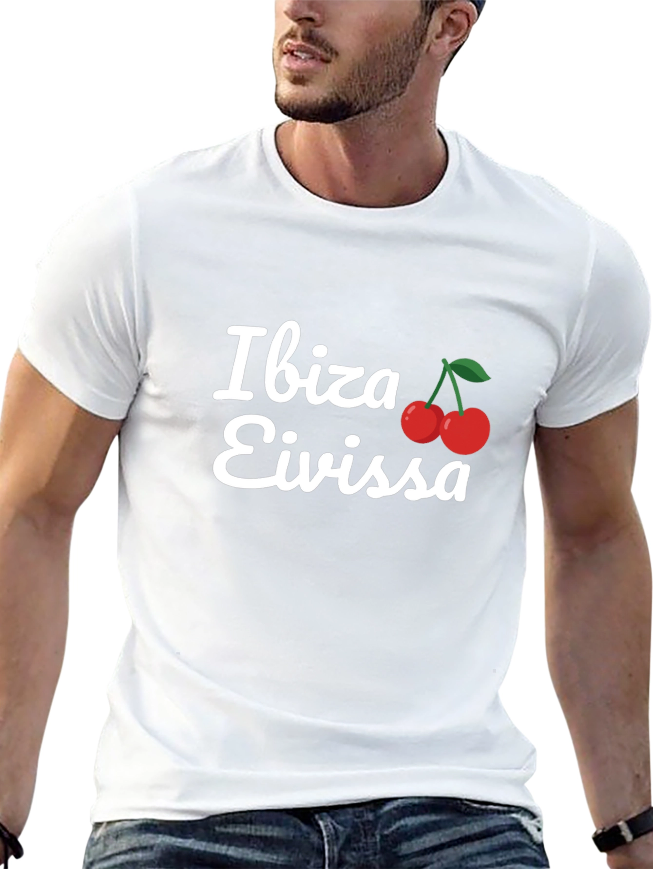 Ibiza Eivissa T-Shirt Cherry Logo Black Tee