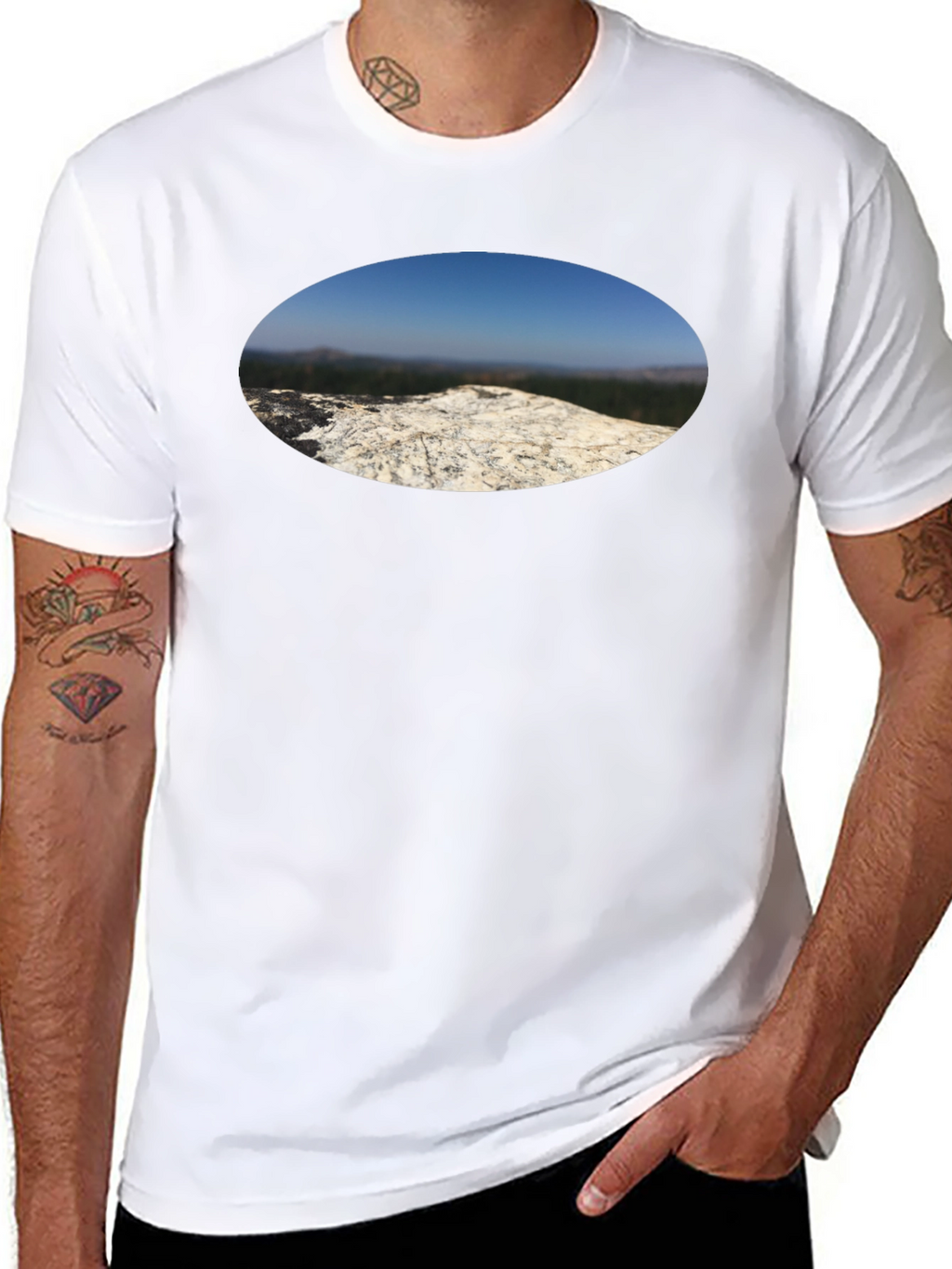 Nature View T-Shirt - Black Cotton Tee