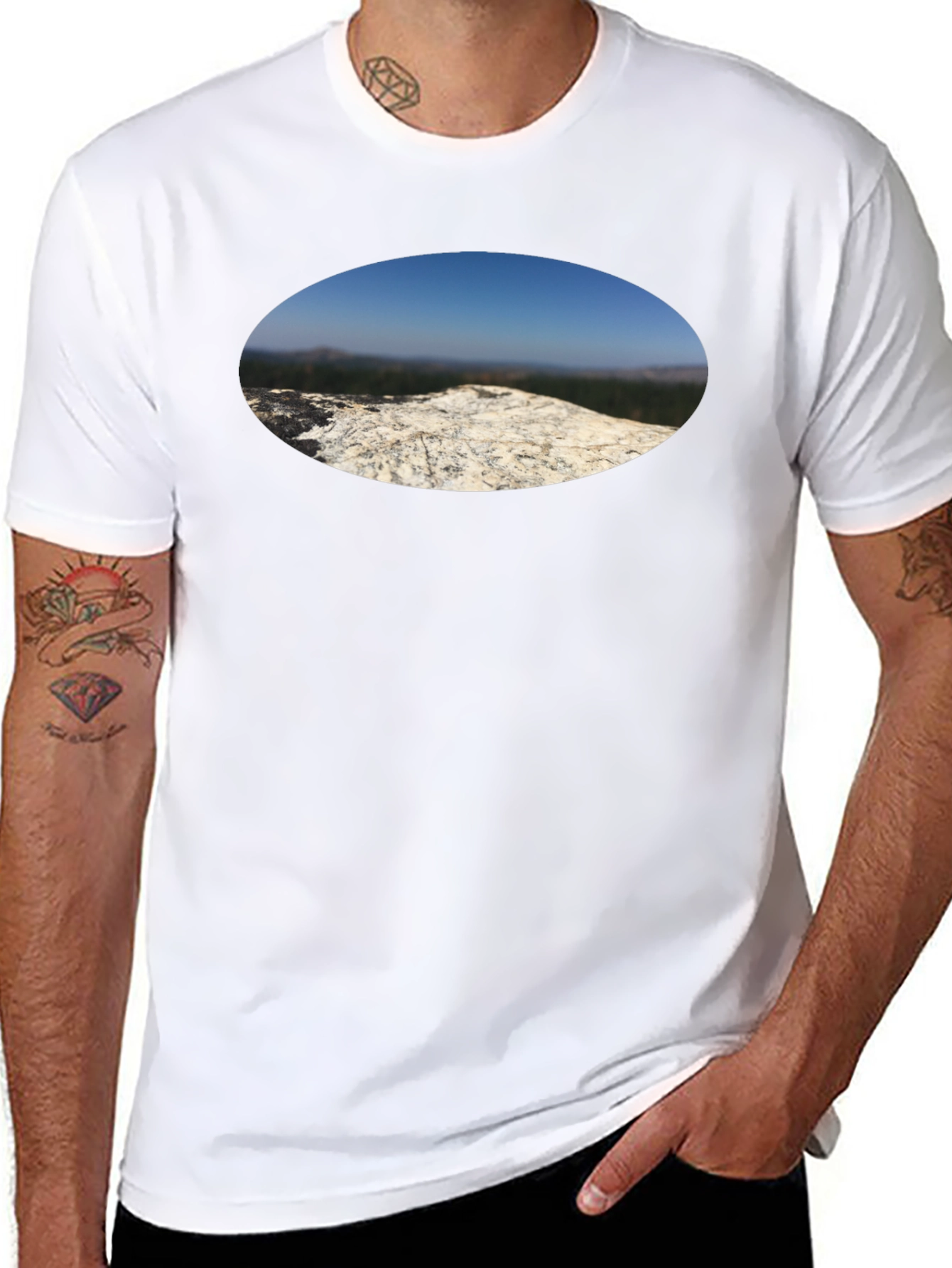 Nature View T-Shirt - Black Cotton Tee
