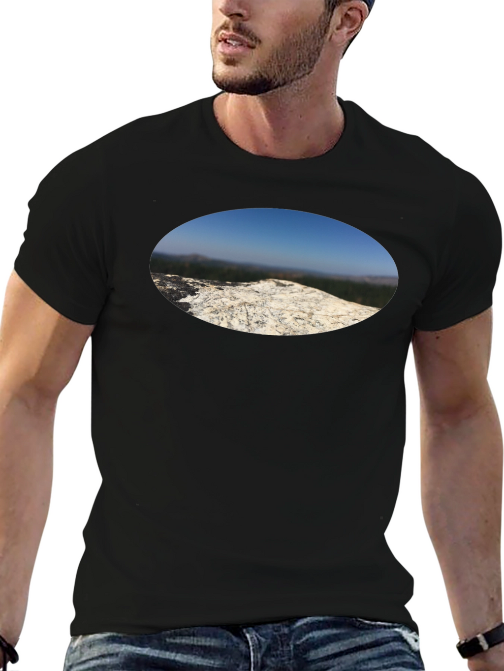 Nature View T-Shirt - Black Cotton Tee