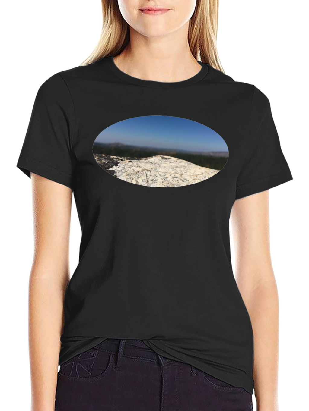 Nature View T-Shirt - Black Cotton Tee