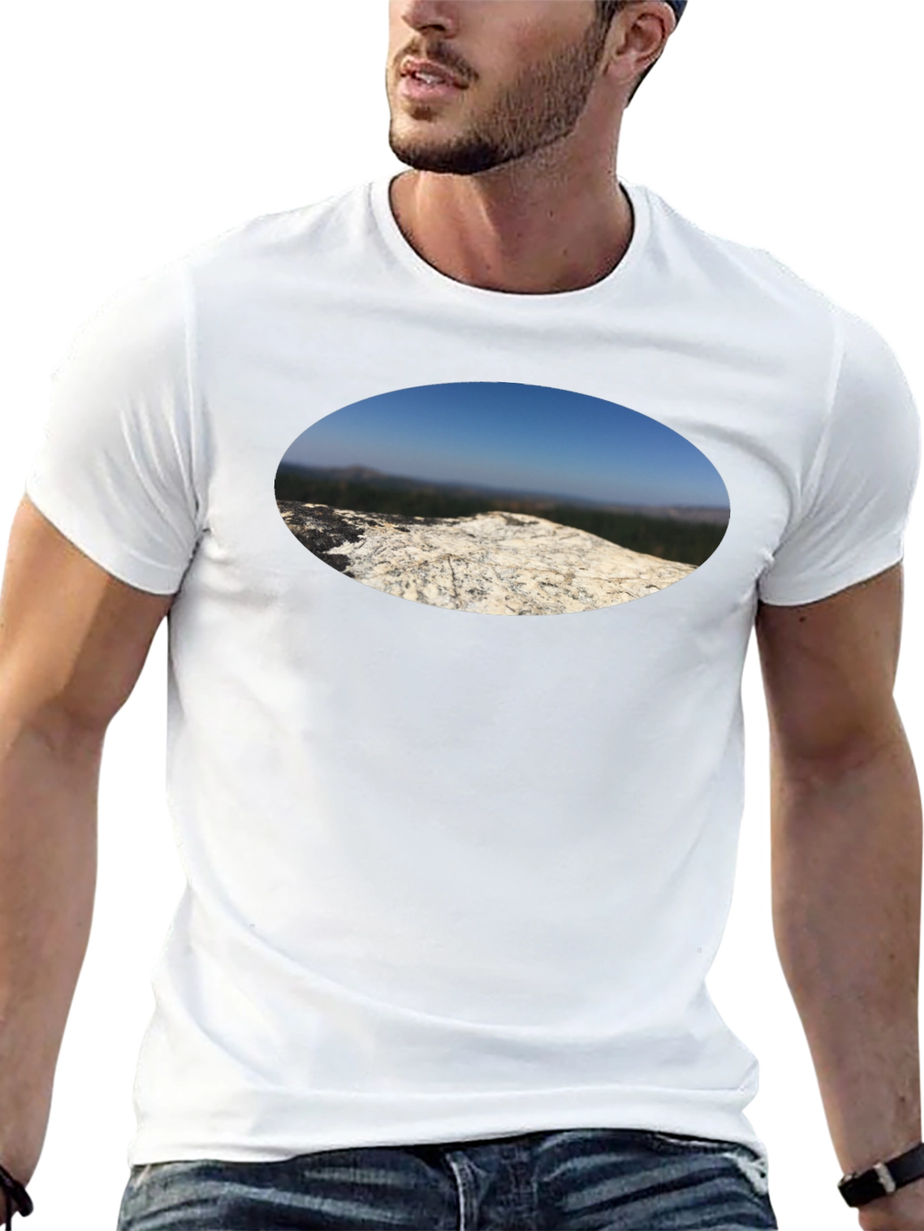 Nature View T-Shirt - Black Cotton Tee