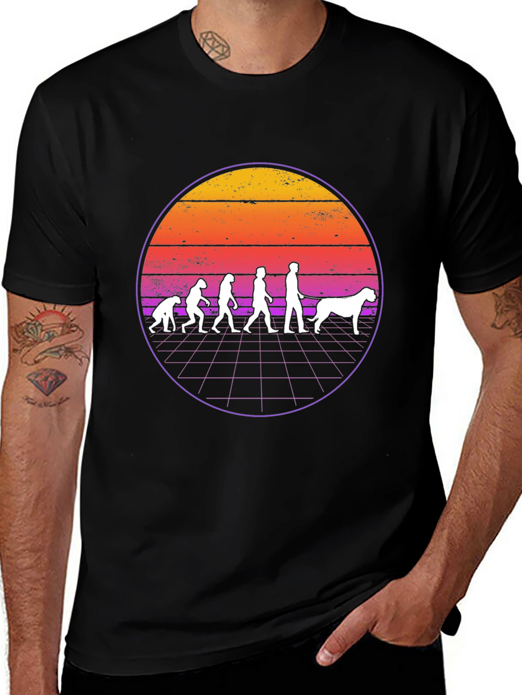 Evolution Dog T-Shirt - Retro Style