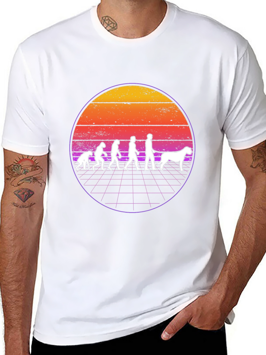 Evolution Dog T-Shirt - Retro Style