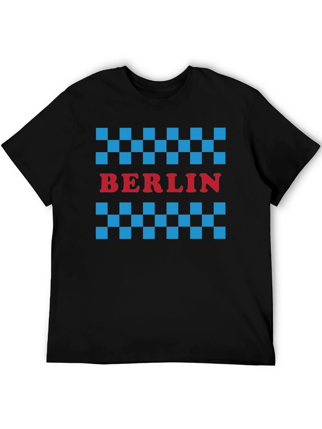 Berlin Taxi Checkered T-Shirt - Black