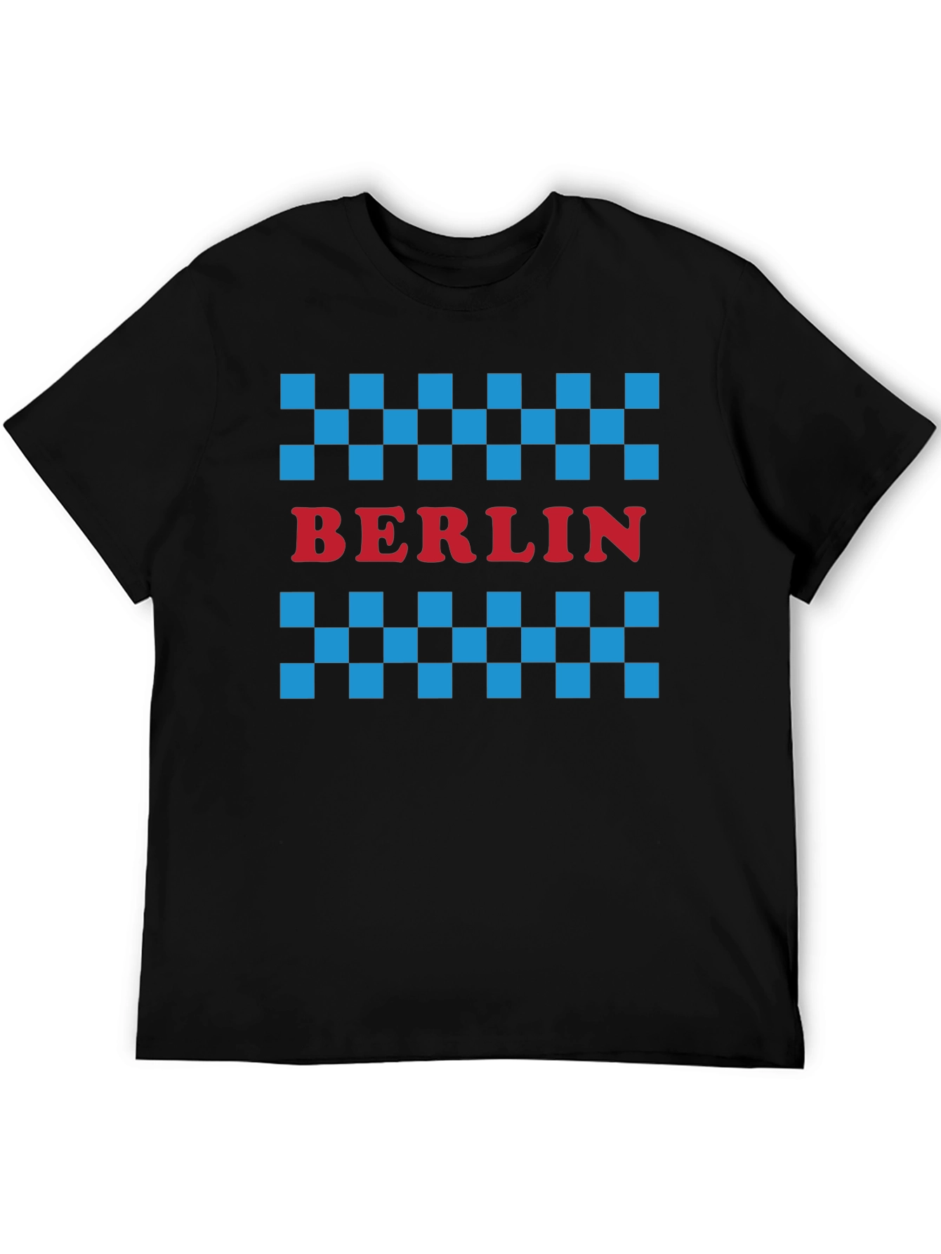 Berlin Taxi Checkered T-Shirt - Black