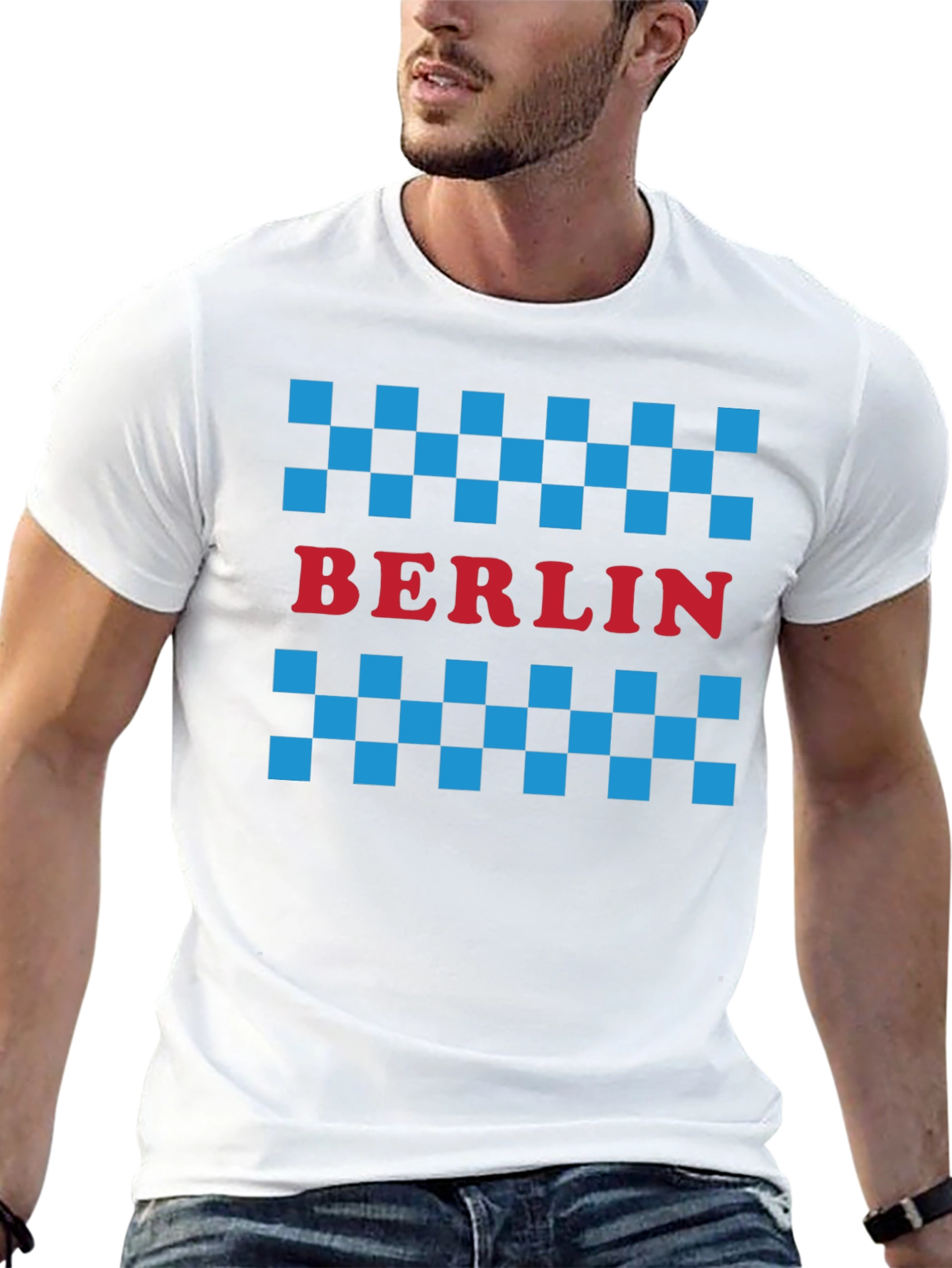 Berlin Taxi Checkered T-Shirt - Black