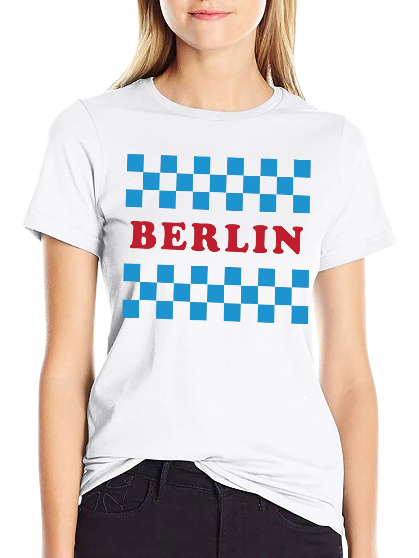 Berlin Taxi Checkered T-Shirt - Black