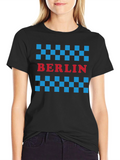 Berlin Taxi Checkered T-Shirt - Black