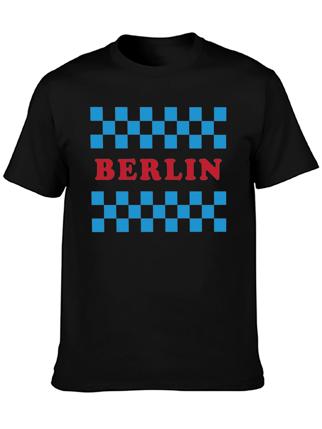 Berlin Taxi Checkered T-Shirt - Black