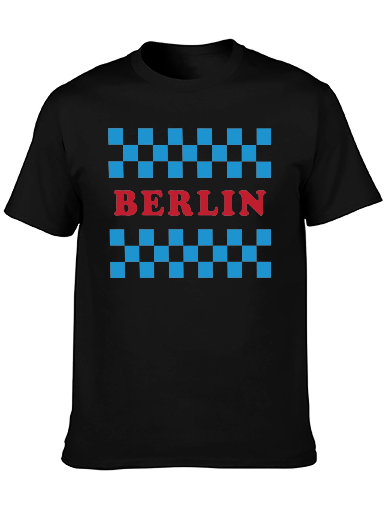 Berlin Taxi Checkered T-Shirt - Black