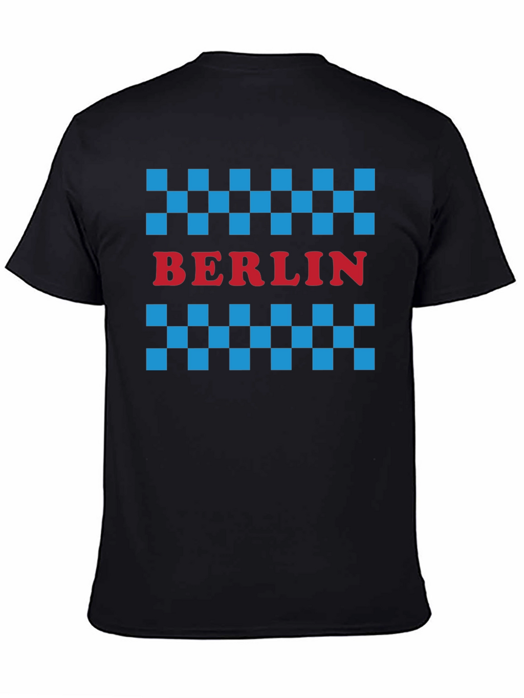 Berlin Taxi Checkered T-Shirt - Black