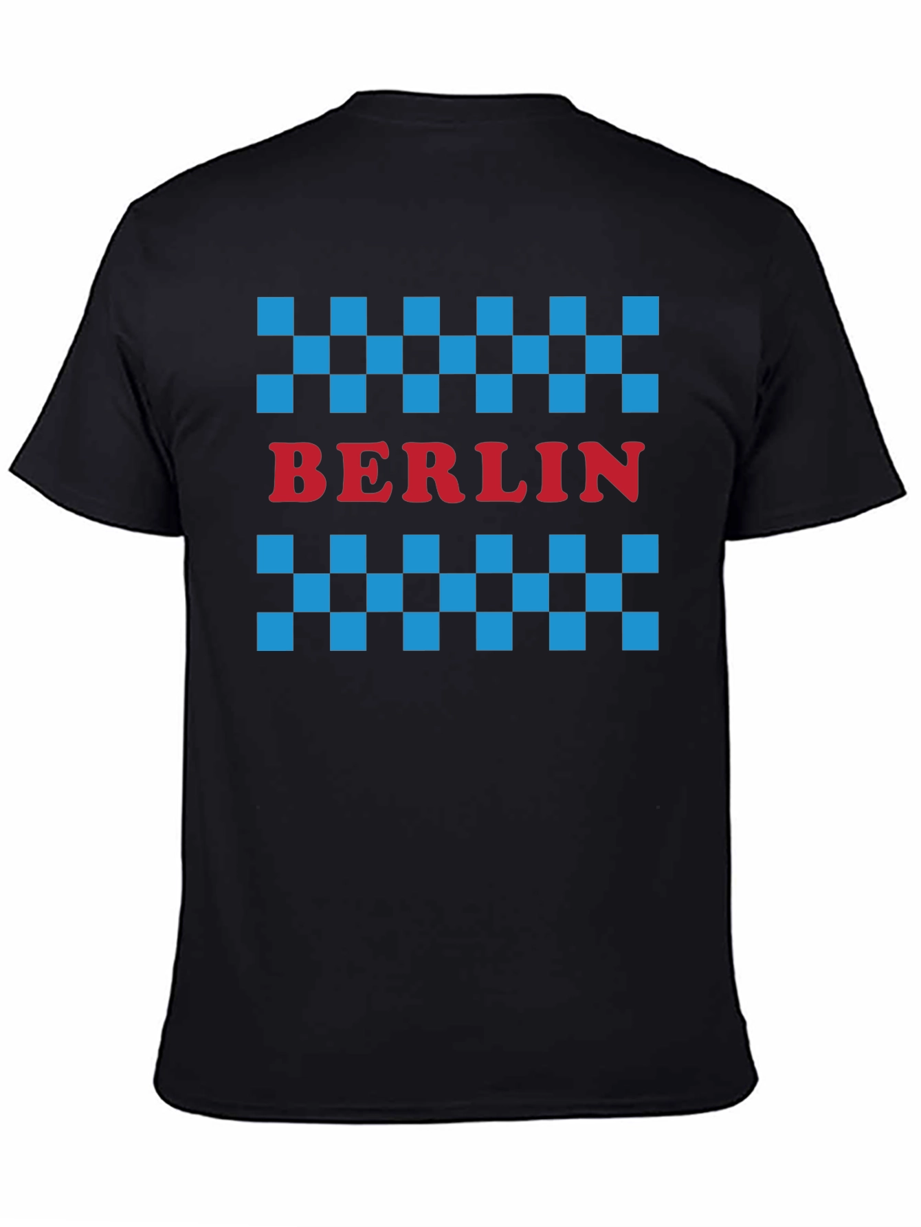 Berlin Taxi Checkered T-Shirt - Black