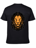 Lion Graphic Print Crew Neck Mens T-Shirt