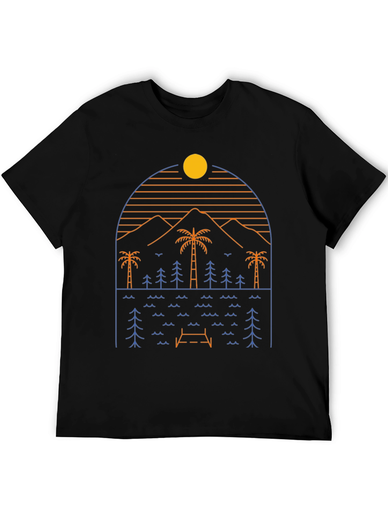 Minimalist Nature Scene Graphic T-Shirt