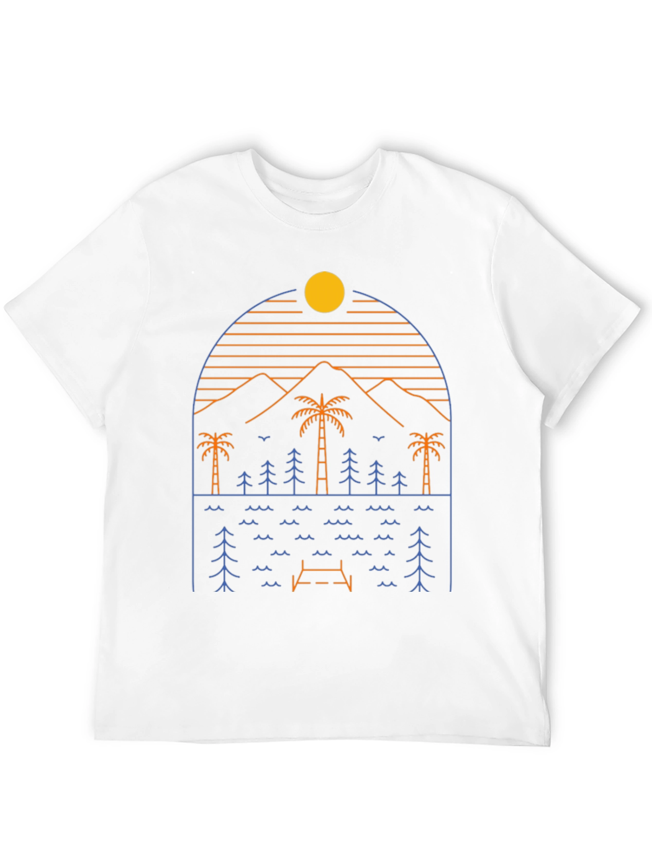 Minimalist Nature Scene Graphic T-Shirt