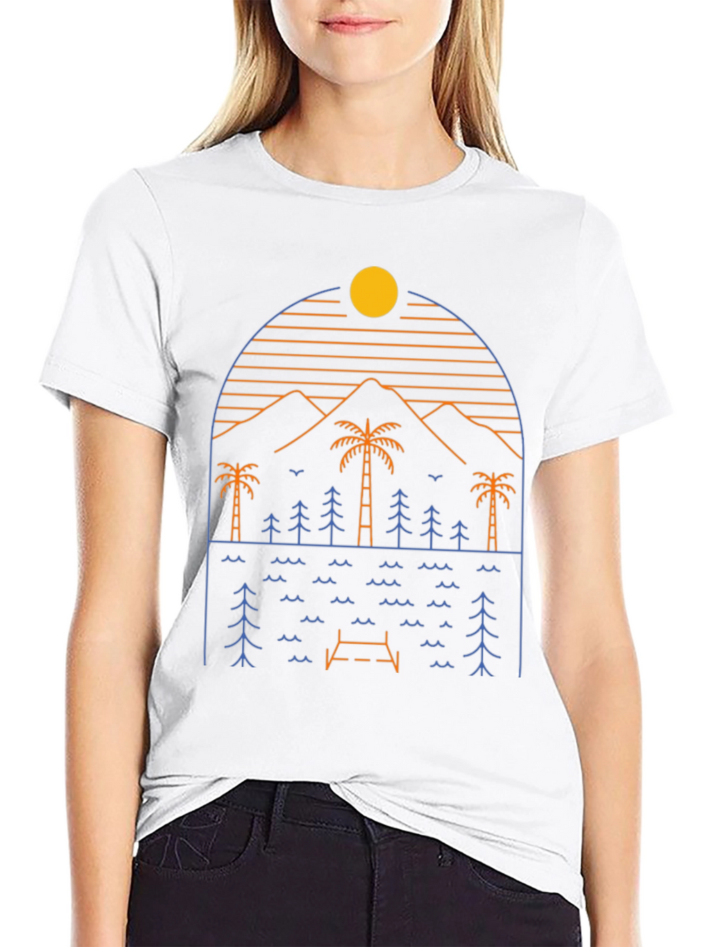 Minimalist Nature Scene Graphic T-Shirt