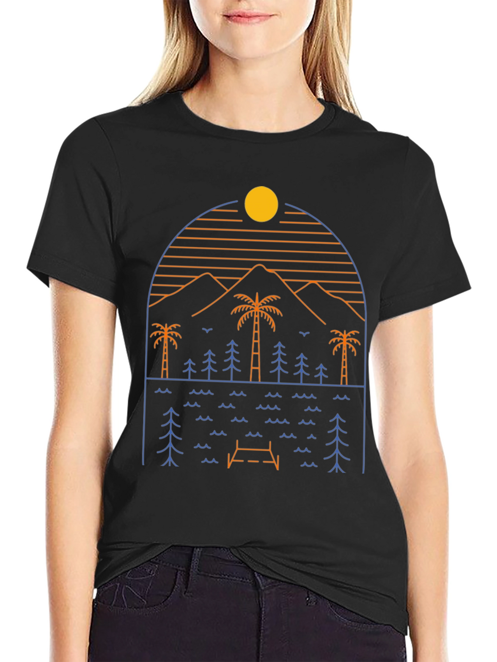 Minimalist Nature Scene Graphic T-Shirt
