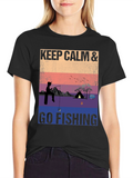Keep Calm & Go Fishing T-Shirt Camping Adventure Tee
