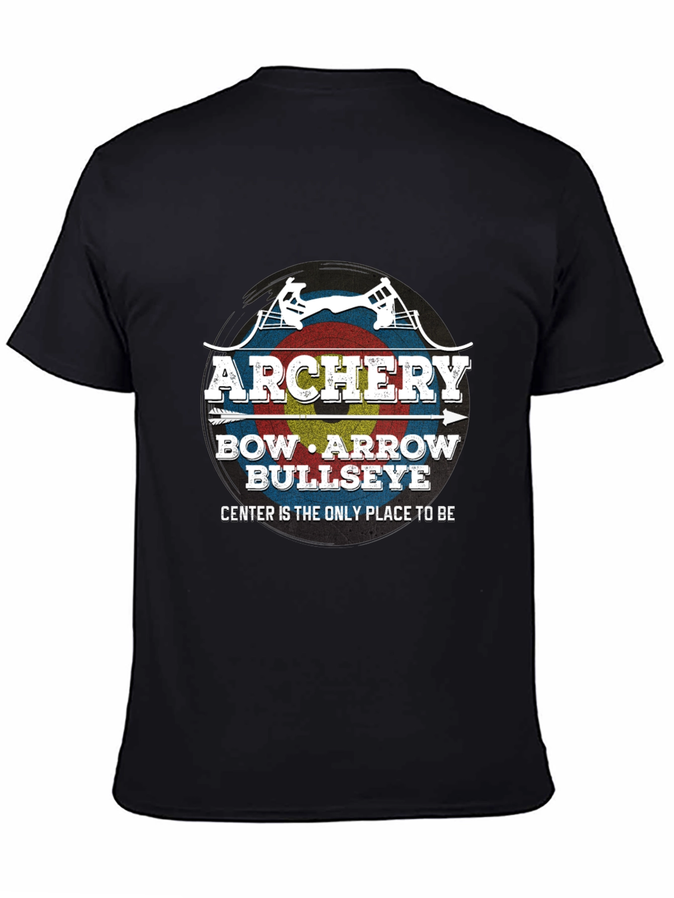 Archery Bow Arrow Bullseye Black T-Shirt