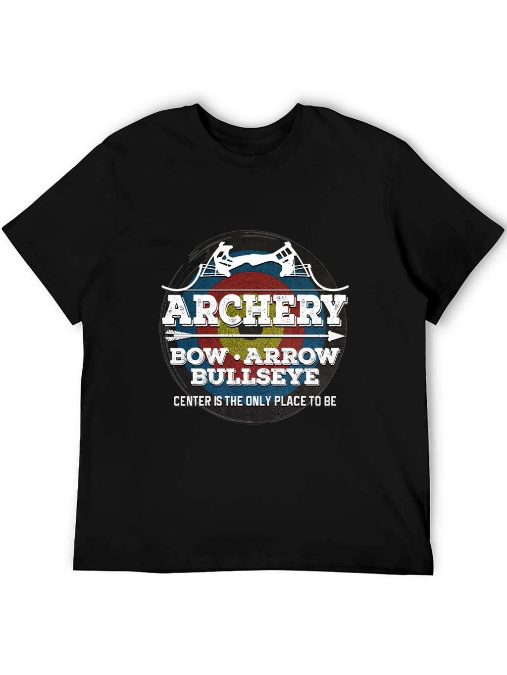 Archery Bow Arrow Bullseye Black T-Shirt
