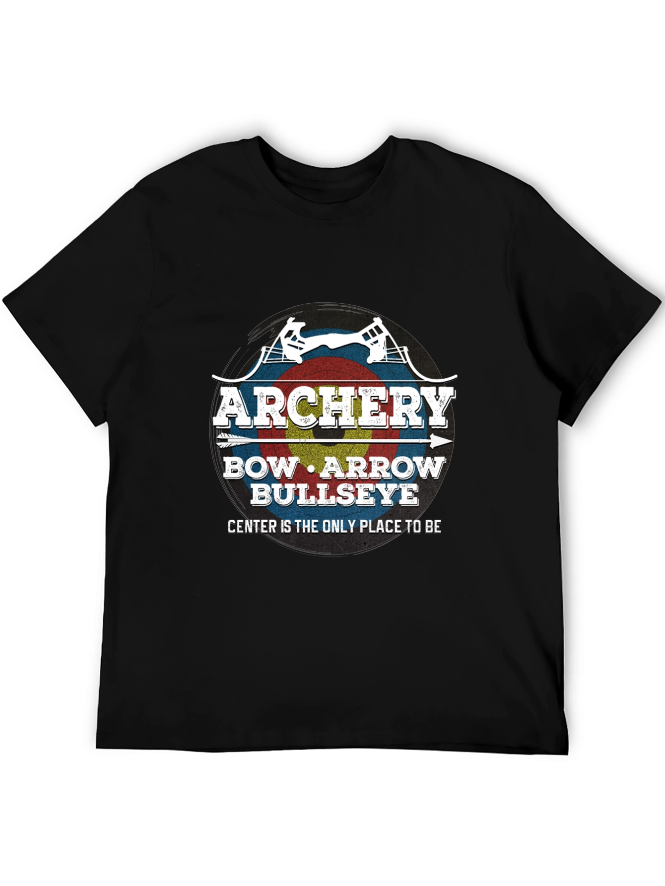 Archery Bow Arrow Bullseye Black T-Shirt
