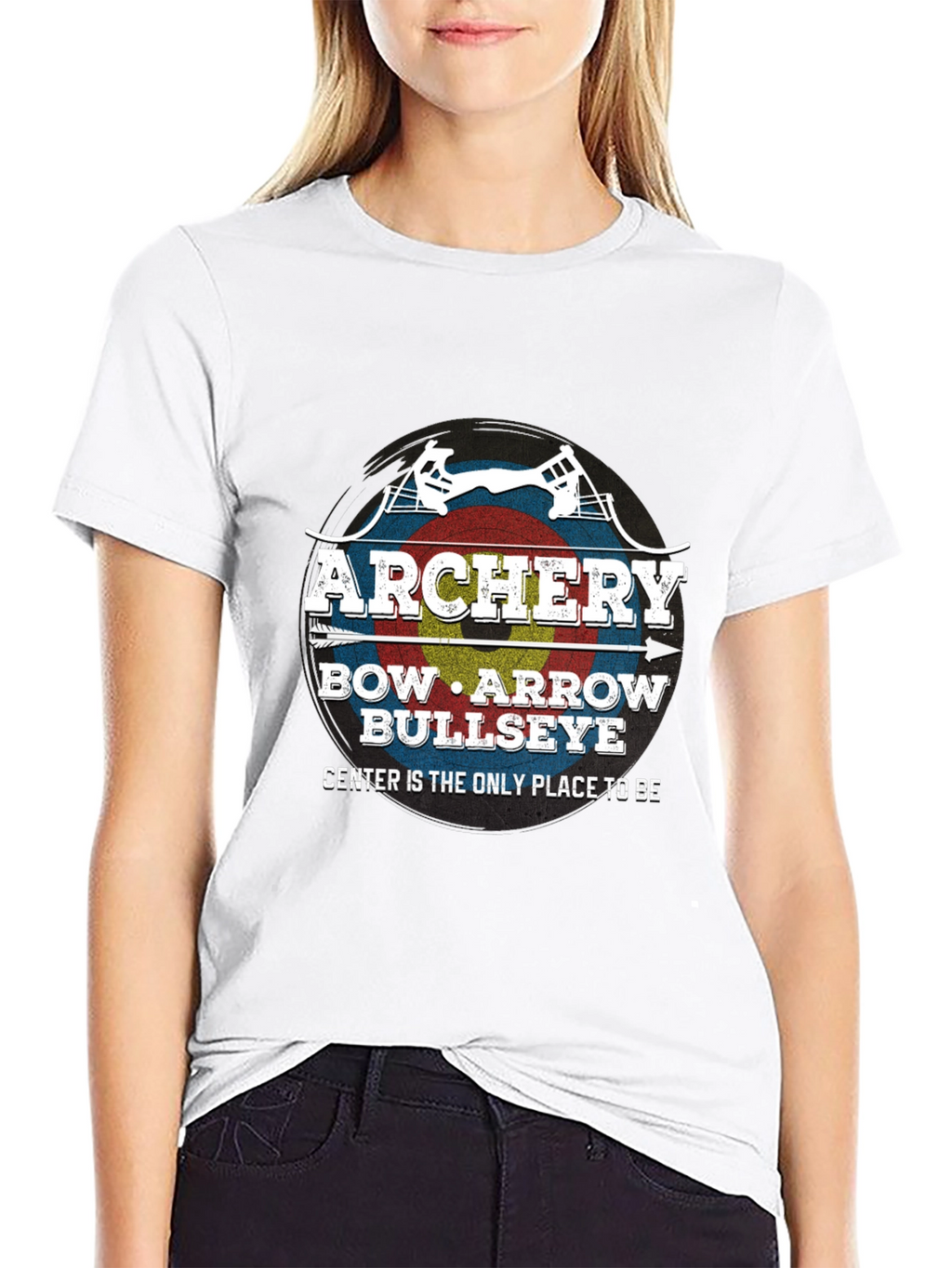 Archery Bow Arrow Bullseye Black T-Shirt