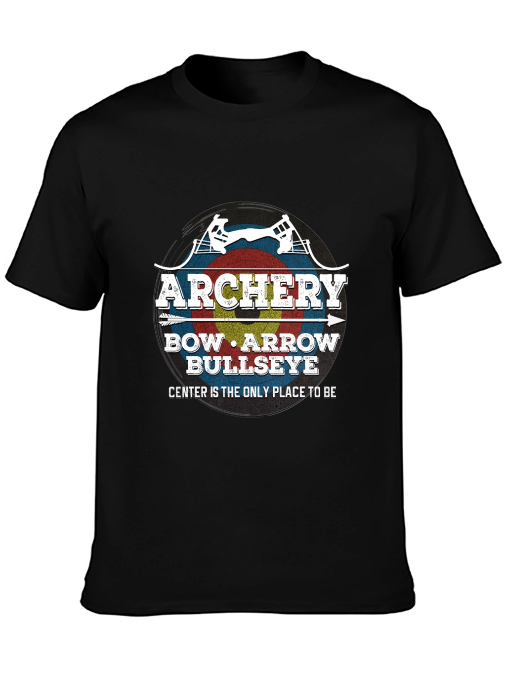 Archery Bow Arrow Bullseye Black T-Shirt