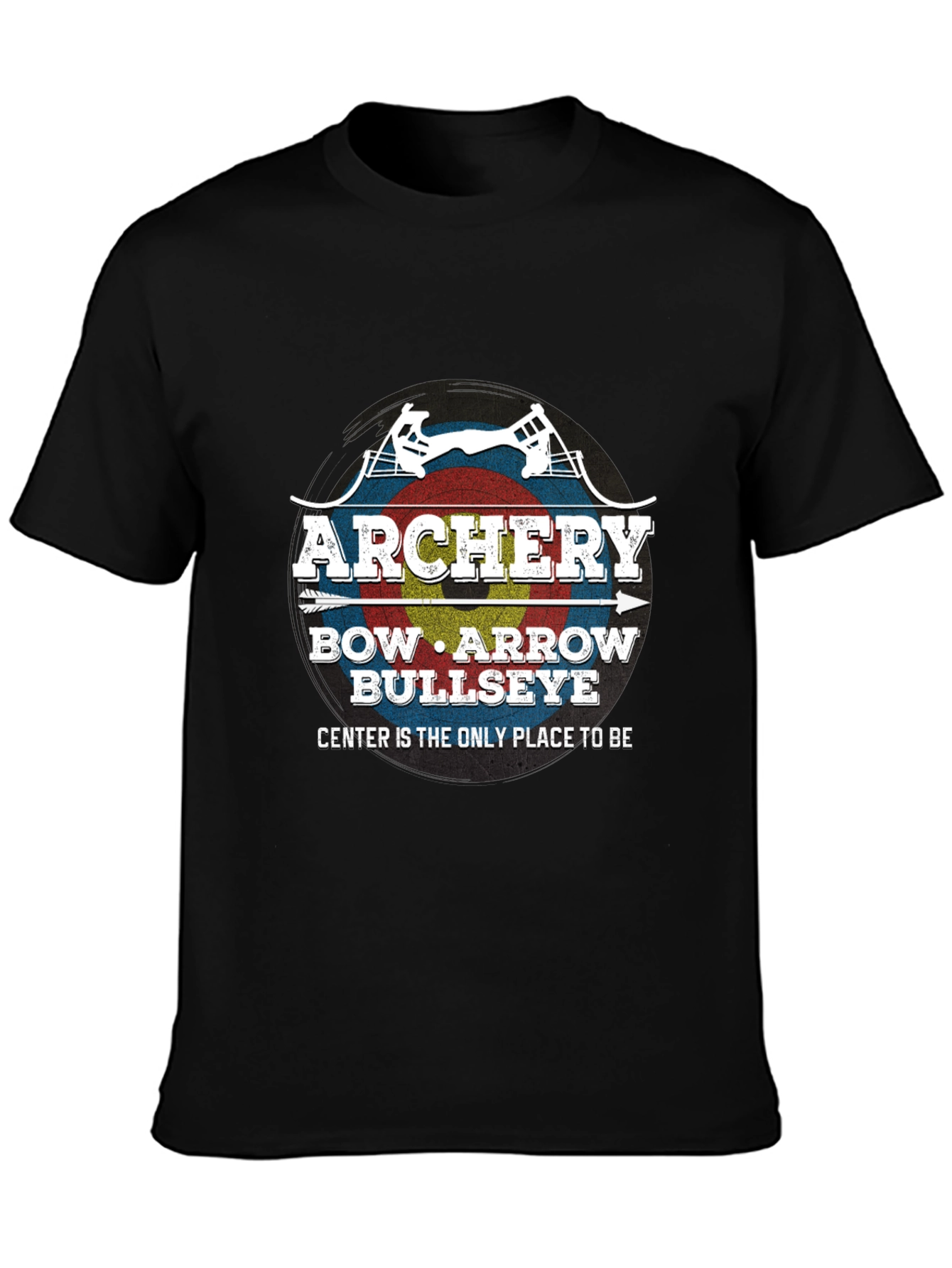 Archery Bow Arrow Bullseye Black T-Shirt
