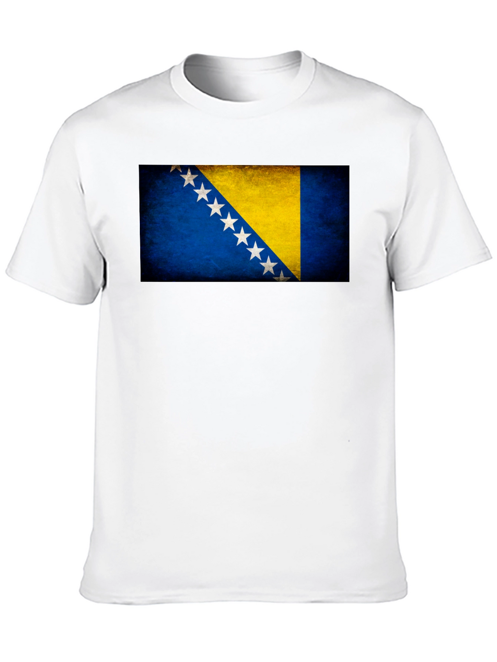 Bosnia Flag T-Shirt - Black Crew Neck Tee