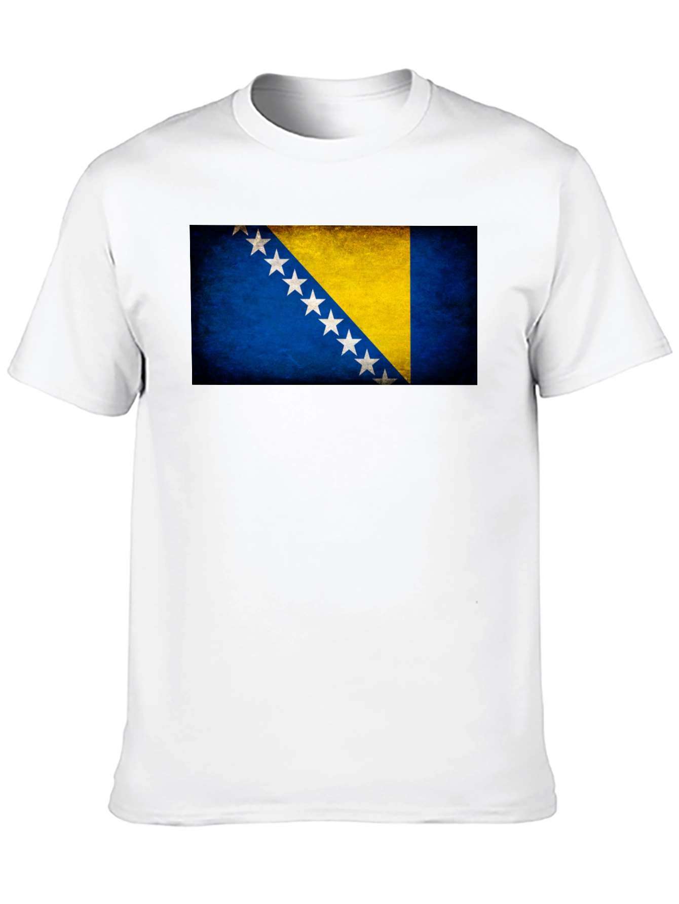 Bosnia Flag T-Shirt - Black Crew Neck Tee