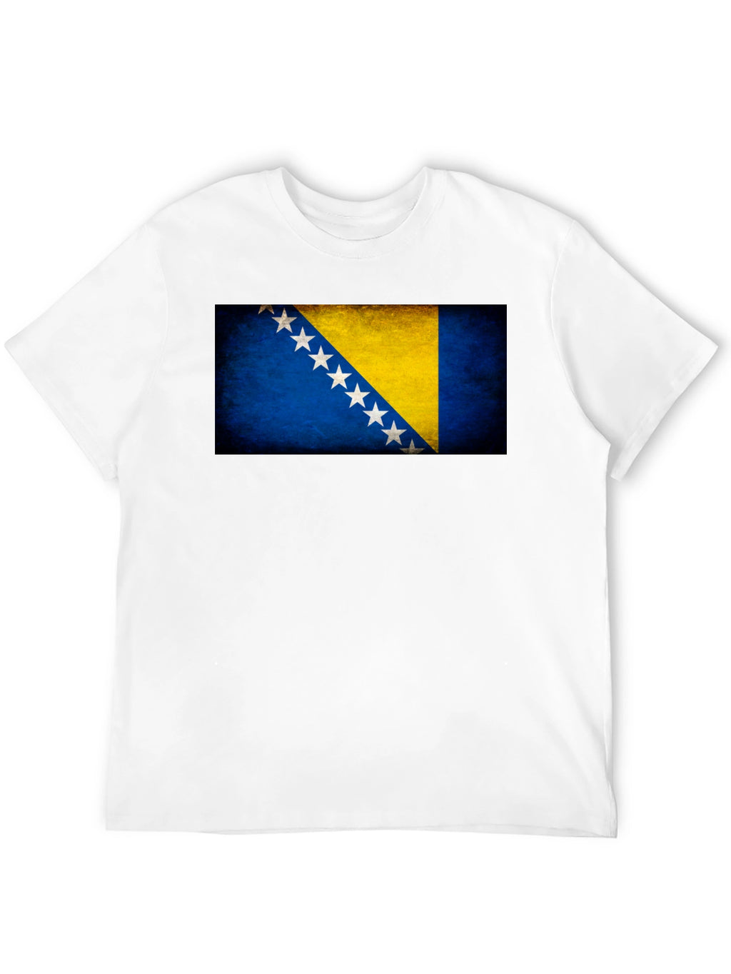 Bosnia Flag T-Shirt - Black Crew Neck Tee