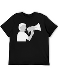 Megaphone Graphic Tee - Black Cotton Shirt