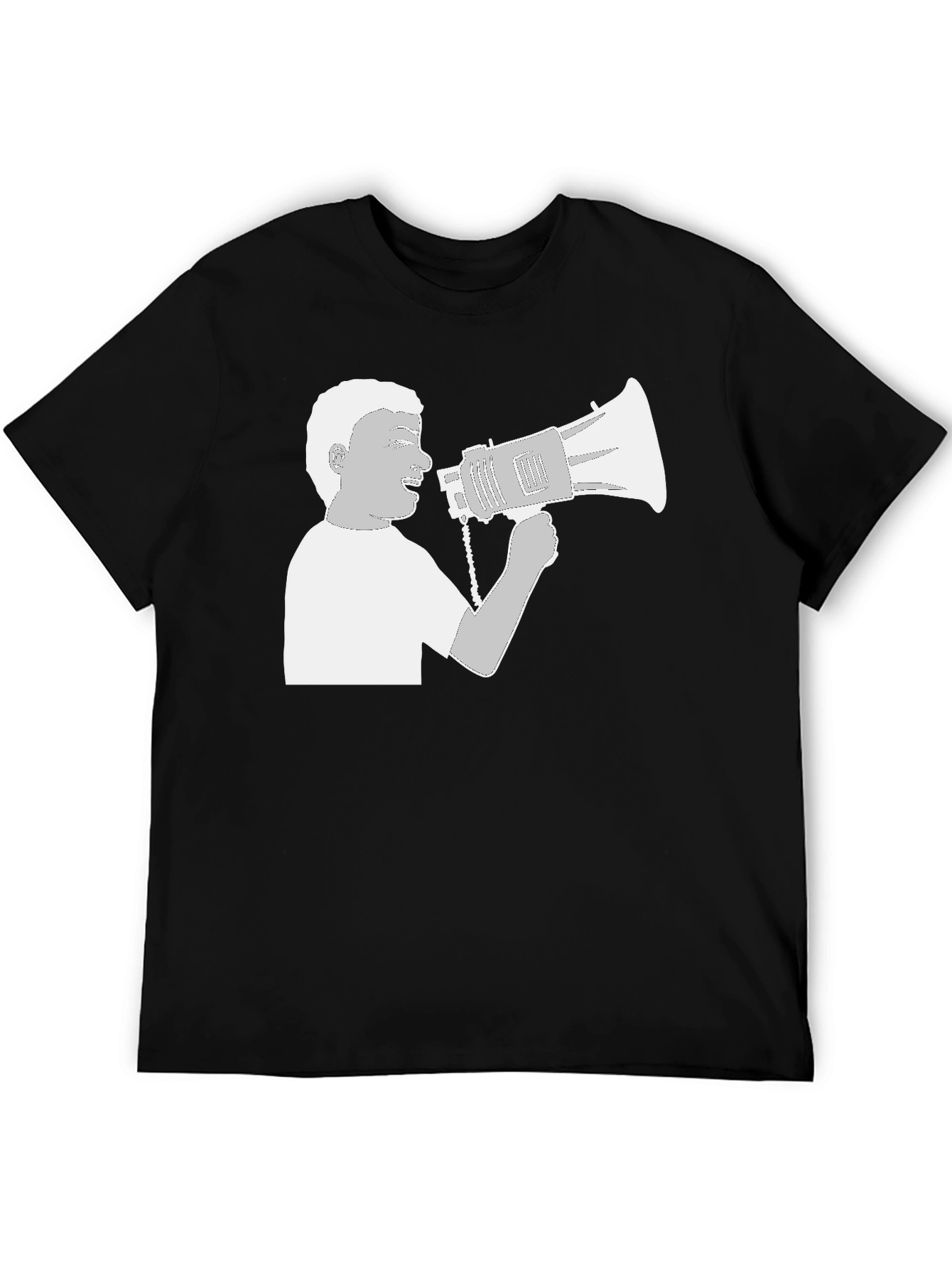 Megaphone Graphic Tee - Black Cotton Shirt