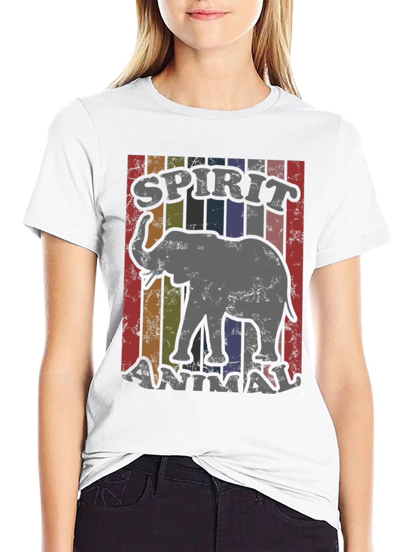 Elephant Spirit Animal Retro T-Shirt
