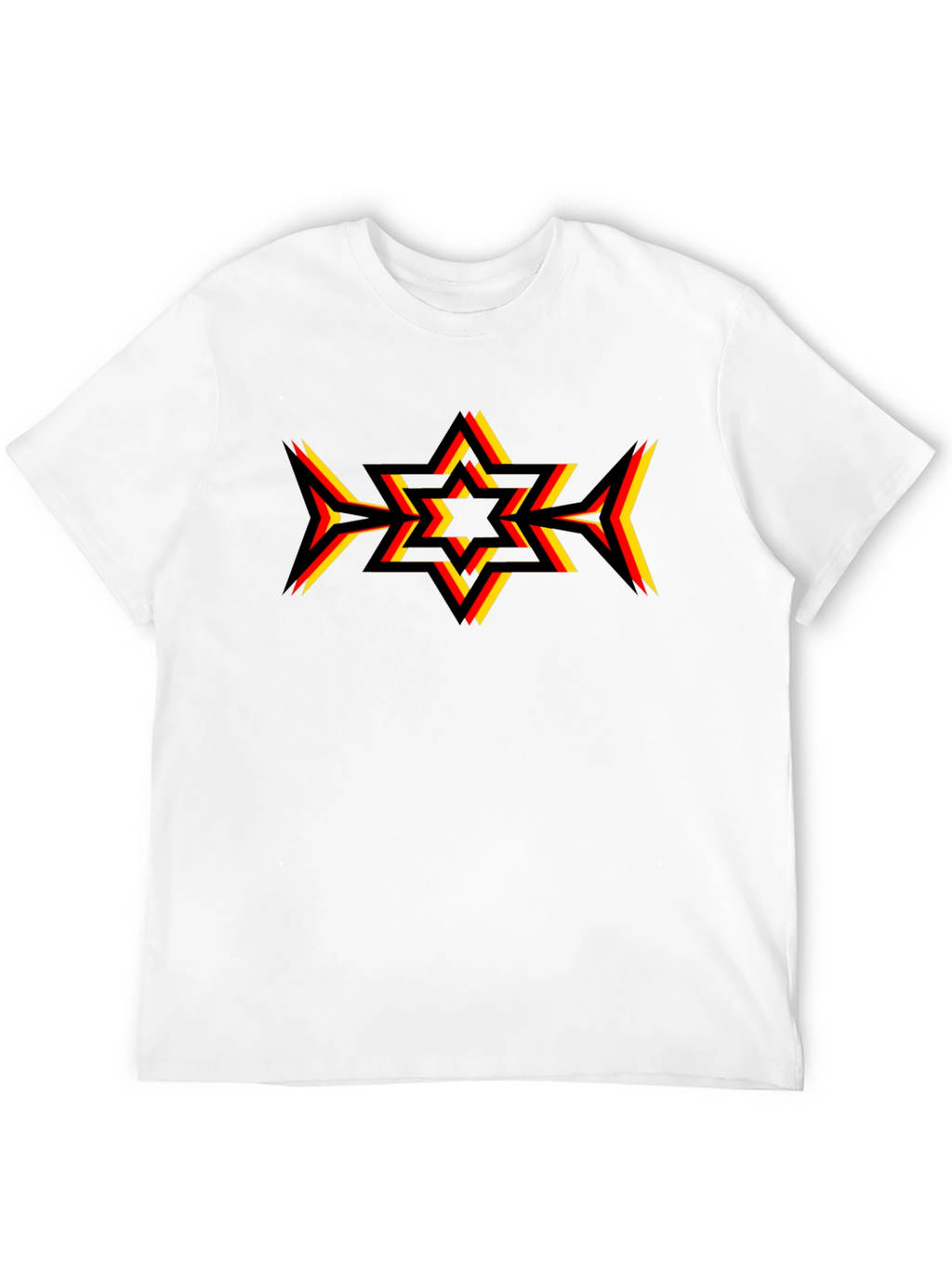Geometric Star Graphic Tee - Black
