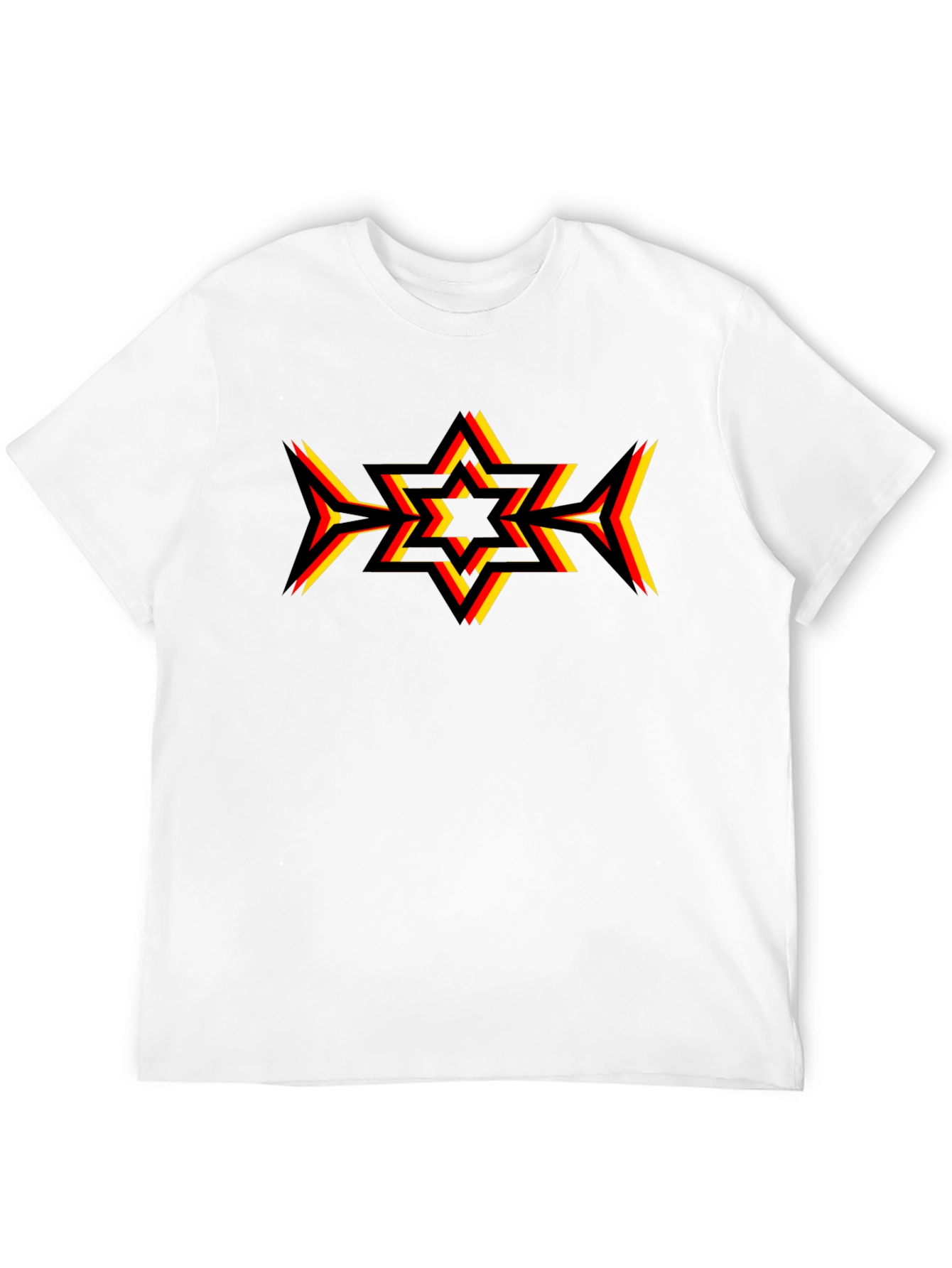 Geometric Star Graphic Tee - Black