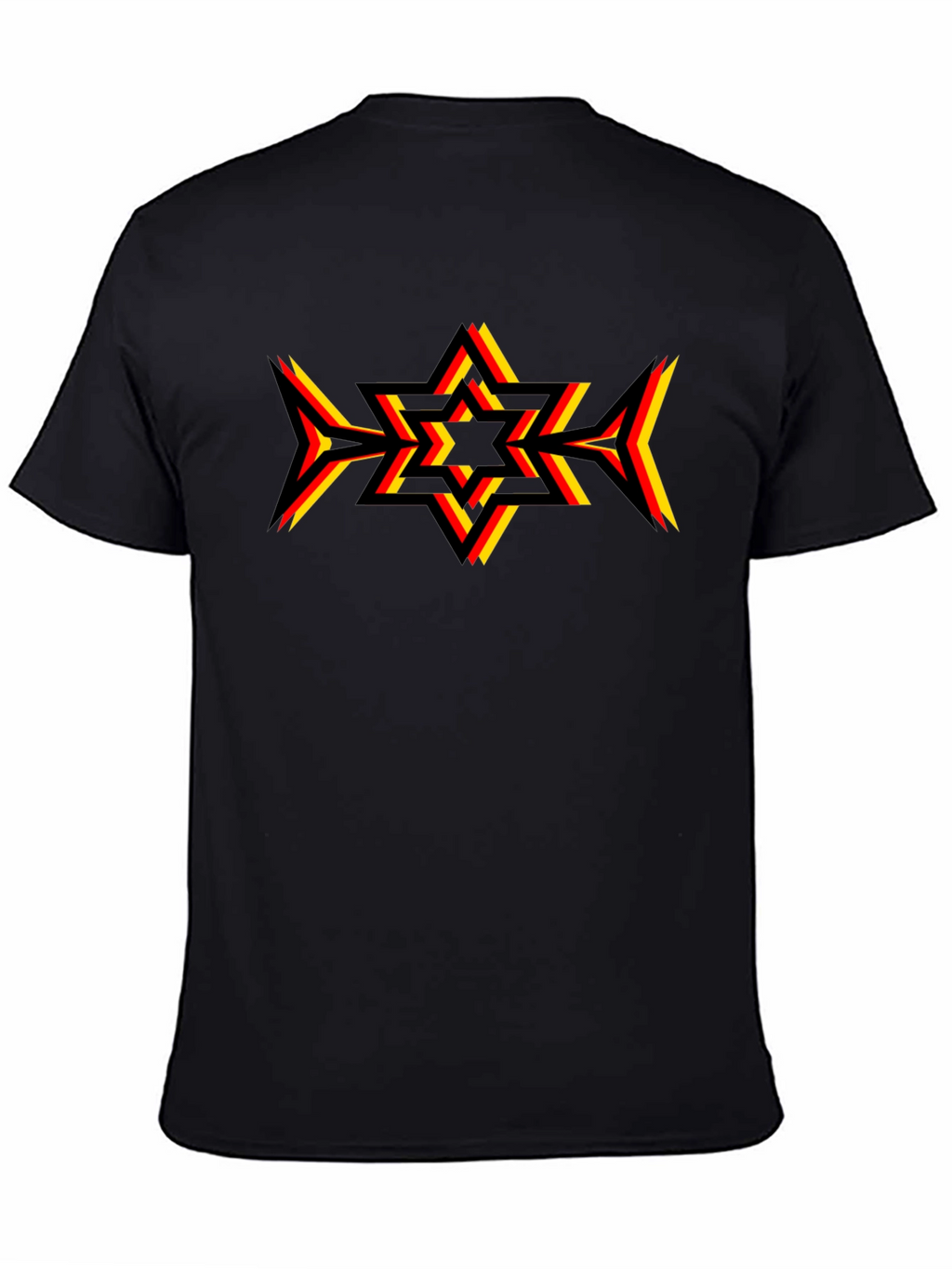 Geometric Star Graphic Tee - Black