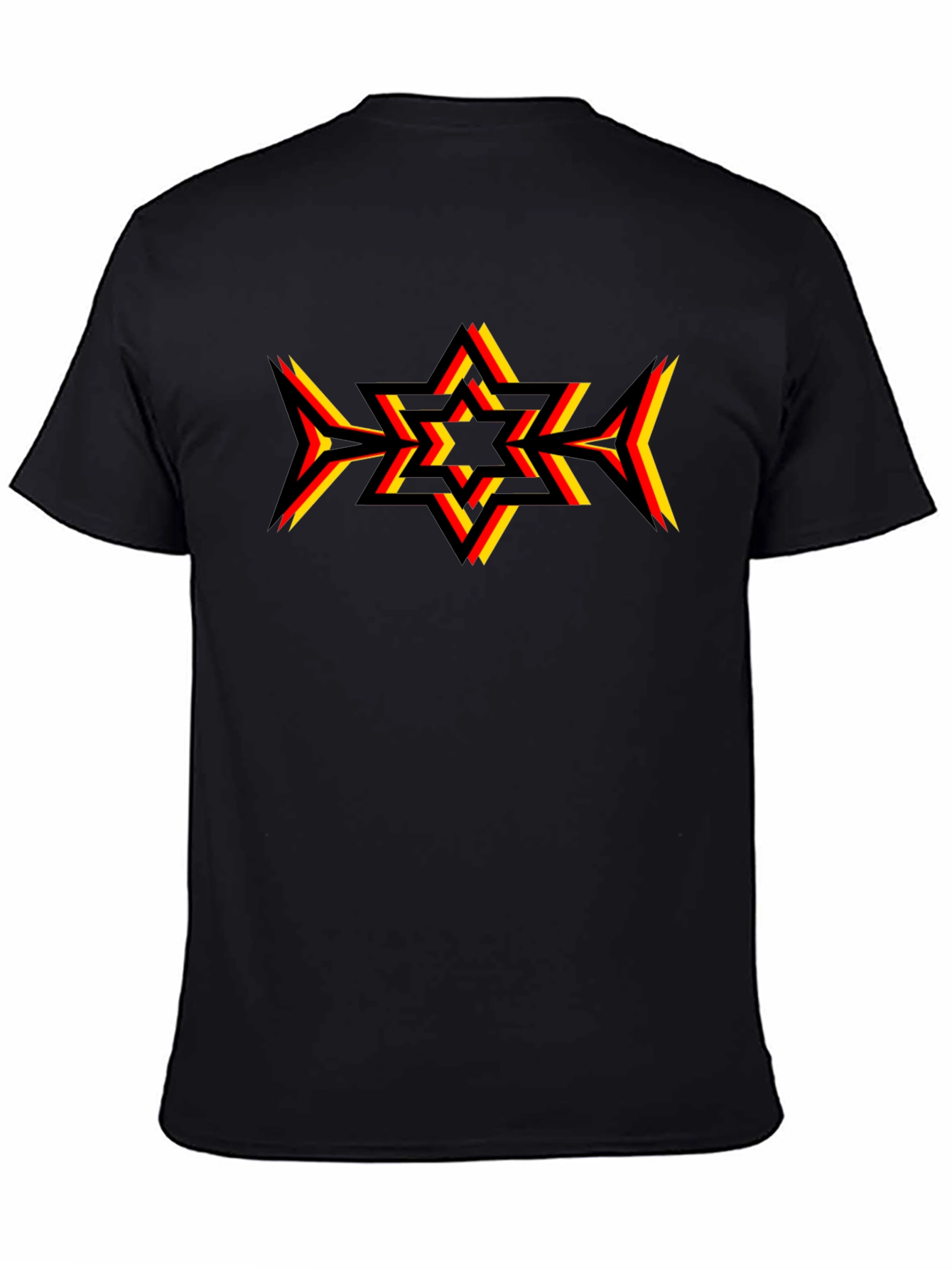 Geometric Star Graphic Tee - Black