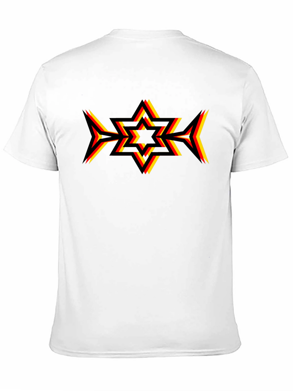 Geometric Star Graphic Tee - Black