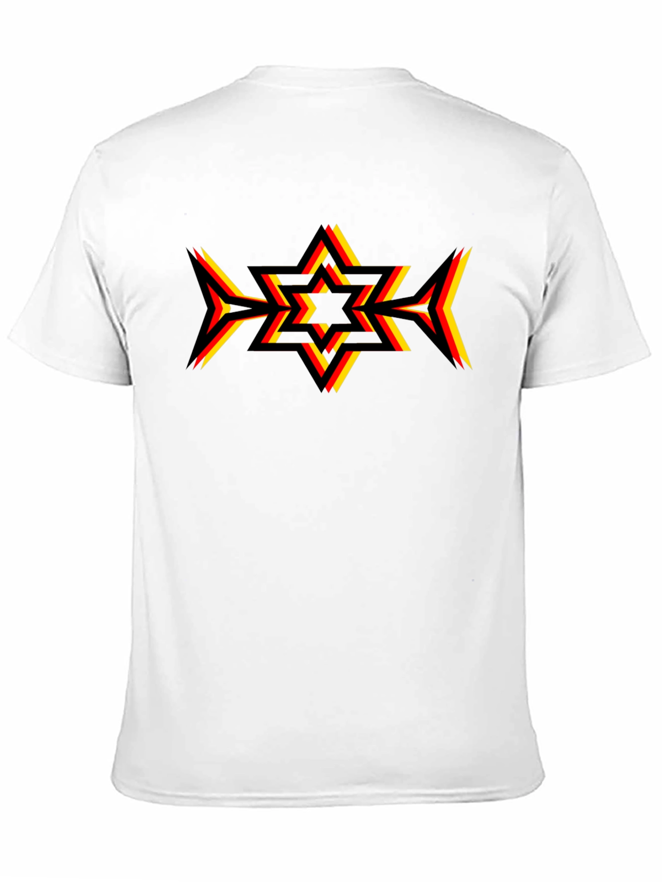Geometric Star Graphic Tee - Black