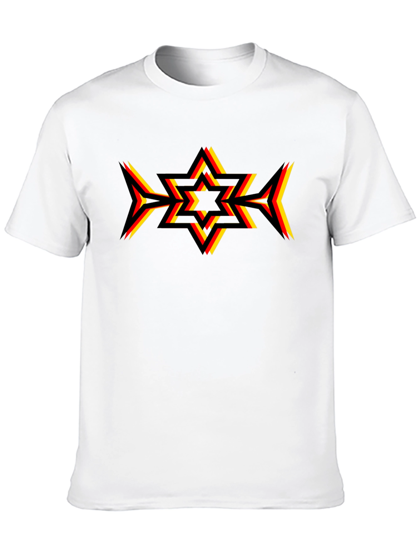 Geometric Star Graphic Tee - Black