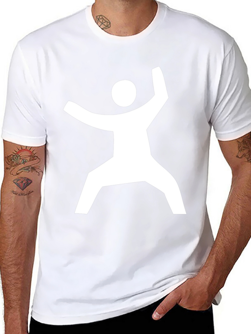 Modern Graphic Tee - Geometric Man Design