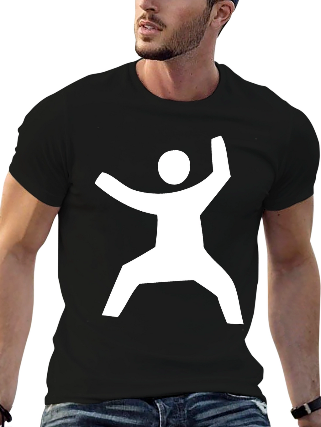 Modern Graphic Tee - Geometric Man Design