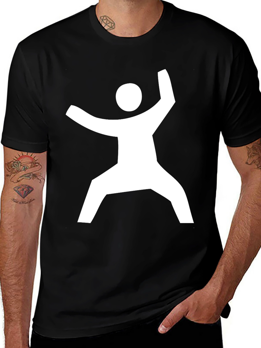Modern Graphic Tee - Geometric Man Design