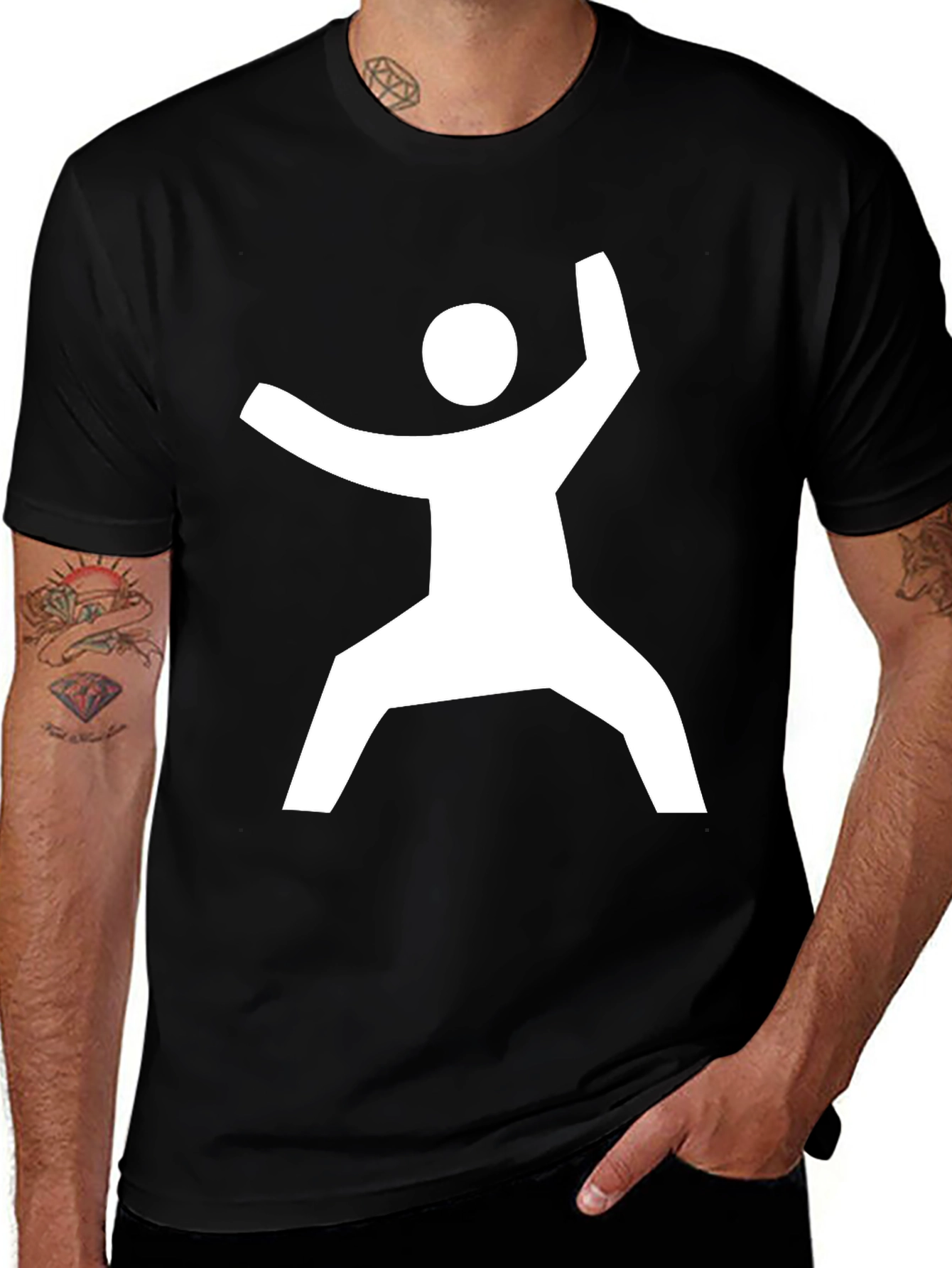 Modern Graphic Tee - Geometric Man Design